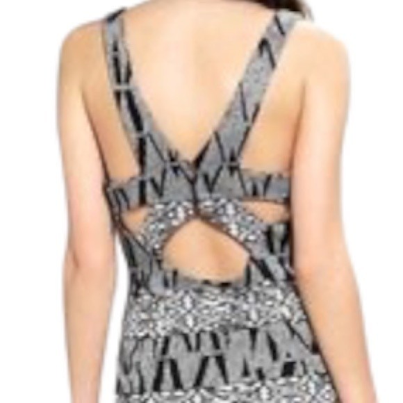 Silence & Noise Alice midi dress Ponte knit green black multicolor Print size L - Picture 6 of 15